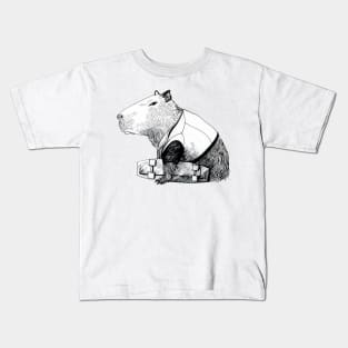 Capybara suspicious skater Kids T-Shirt